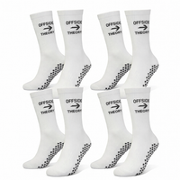 Offside Theory Elite Grip Socks White Bundle 4 Pairs